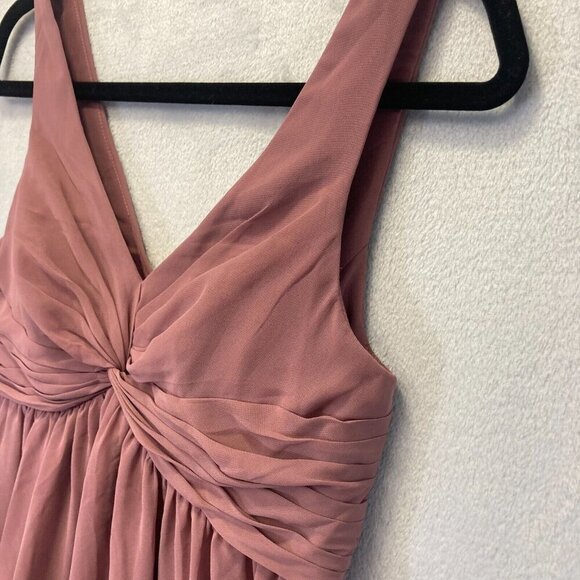 Azazie Formal Maternity Maxi Dress A2 Chiffon Pink Flowy Wedding Prom Bridesmaid - Picture 10 of 16